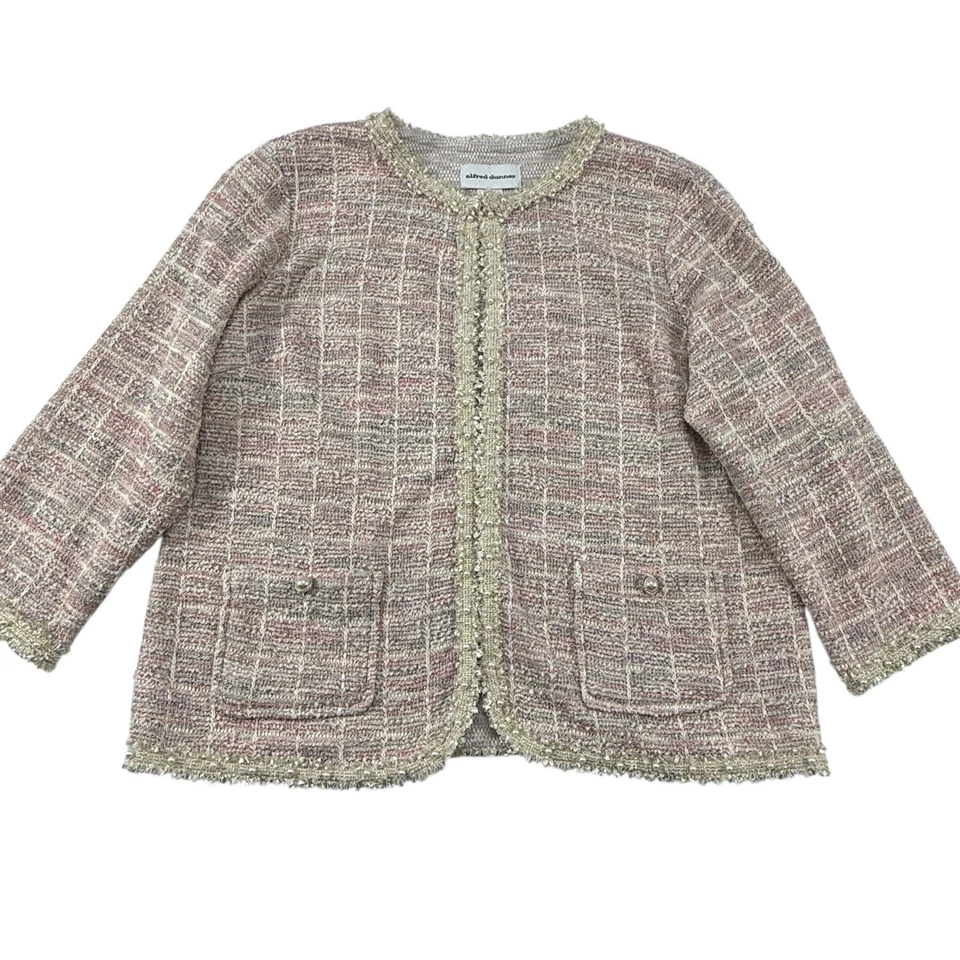 Blazer de tweed rosa para mujer talla S perlas coqueta dinero antiguo preppy Elle Woods Foto 1 de 4