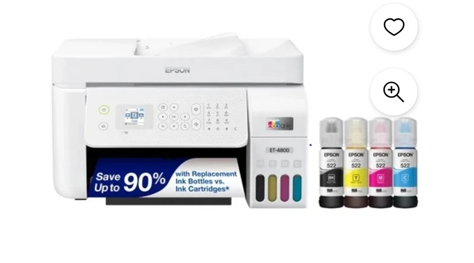 Epson Eco Tank ET-4800 ALL IN 1 Printer New Can Use For Sublimation - Image 1 of 2