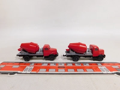2x wiking H0 1:87 Modello Betoniera Henschel Hs 100 53 B Rosso Mint # DX186-0,5 - Immagine 1 di 4