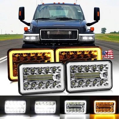 Faros LED de haz alto/bajo Halo DR 4x 4x6" para GMC C4500 C5500 Topkick 2003-2009 Foto 1 de 4