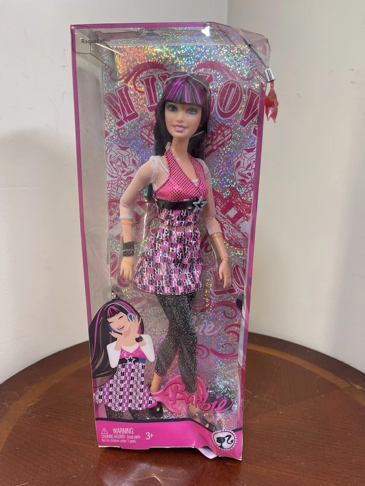 MUÑECA BARBIE RAOURCE-MATTEL 2008-FANTÁSTICA PELO OSCURO CON ROSA-SUPER COOL-SIN USAR, EN CAJA ORIGINAL Foto 1 de 3