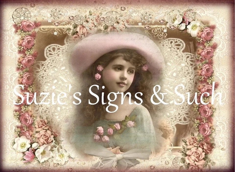 Fabric Block 复古改变粉红色玫瑰和花边维多利亚女孩 ~ Chic & Shabby ~ #4 — 第 1/1 张图片