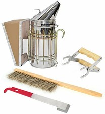 VIVO Beekeeping Starter Tool Kit, Set of 4, Bee Hive Smoker, Brush, Frame Grip,