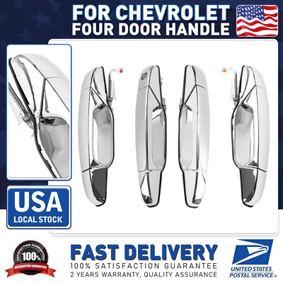 Juego (4) manijas de puerta delanteras traseras plateadas para Chevrolet Silverado 3500 2008-2013 EE. UU. Foto 1 de 4