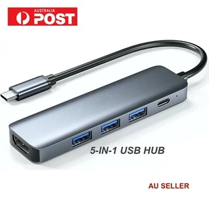 USB C Hub 5 in 1 4K Type C Docking Station HDMI PD iPhone 15 16 - Picture 1 of 8