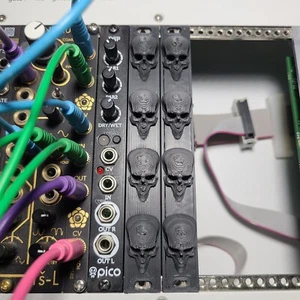3hp Eurorack 4 Skull Panel 3D Printed Blank Panel Decoration Plastc (Black) - Picture 1 of 5