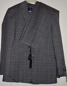 Bachrach Suit Mens Size 38S Slim Fit 2 Piece Charcoal 100% Wool MSRP $598 NWT