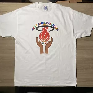 Miami Heat Family Festival 1997 Hanes Single Stitch NBA Vintage Tshirt playoffs - Picture 1 of 7