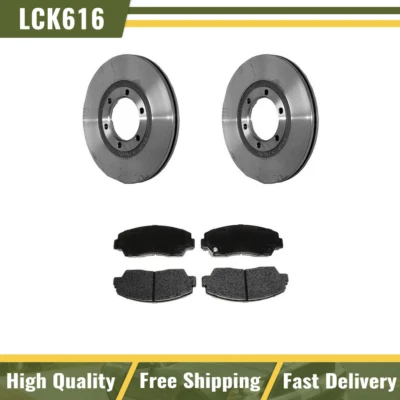 Kit de herrajes de rotores de freno delanteros y pastillas de freno metálicas para Mazda B2200 1987-1993 Foto 1 de 4