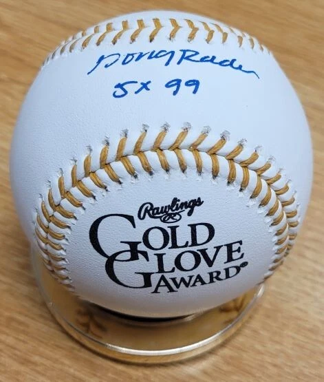 Autographed DOUG RADER  "5X GG" Official Gold Glove Baseball - COA - Image 1 of 1