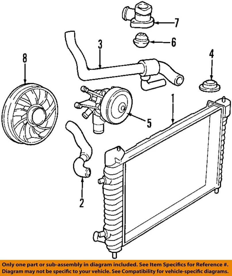 FORD OEM 96-07 Sable, componentes de radiador de resfriamento Taurus - mangueira superior F6DZ8260A - Imagem 1 de 1