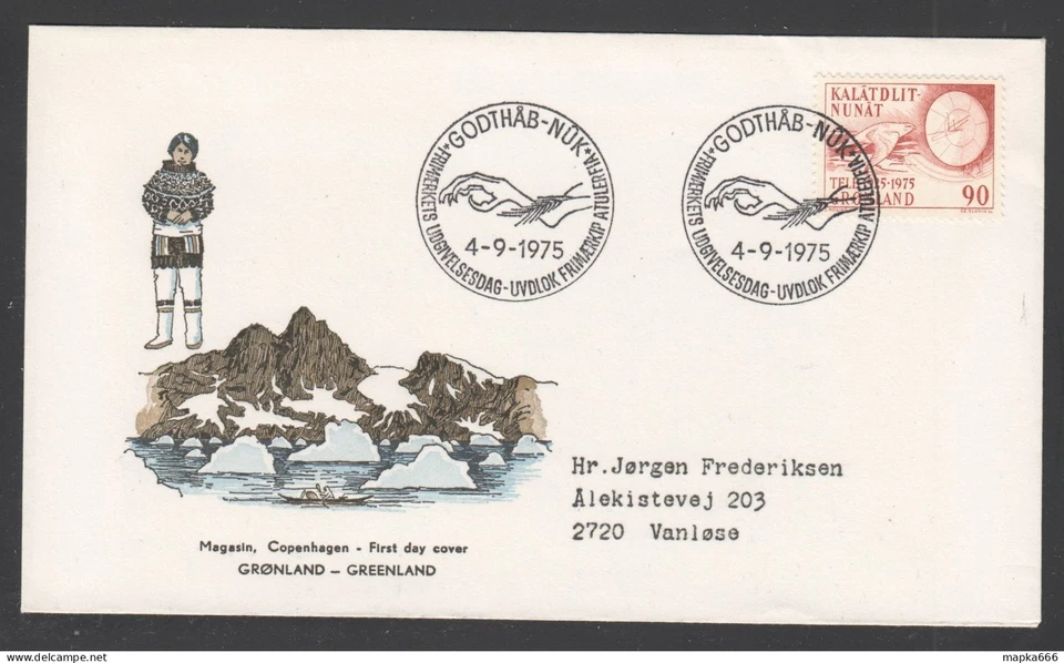 GR048 1975 GROENLANDIA GRUÑONES FAUNA AVES HALCÓN MICHEL #94 SOBRE FDC Foto 1 de 1