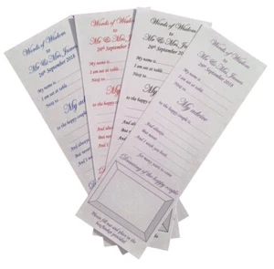 50 x Personalised Words of Wisdom Scrolls Guest Book Mini Favour Wedding Fun - Picture 1 of 1