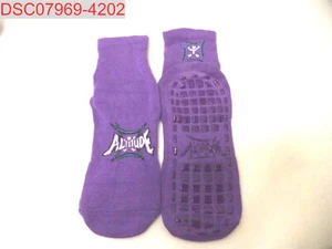QTY=13 Altitude Trampoline Socks Kids Purple Non-Slip Bottom Grip Ankle Sock, XL - Picture 1 of 8