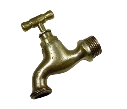 BRASS CROSS HANDLE WASHING MACHINE FAUCET / GARDEN WATER TAP 149 GRAMS ANTIQUE Cover