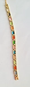 Multi Color Cat's eye stone 18K gold plated link high power Magnetic bracelet - Picture 1 of 6