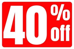 40 % Rabatt Geschäft Einzelhandel Theke Informationsschild | Kunststoff | 12" B x 8" H - Bild 1 von 2