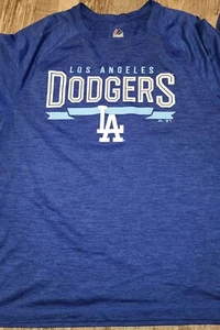 Los Angeles Dodgers MLB Majestic T-Shirt Blue Men's LARGE - Picture 1 of 2