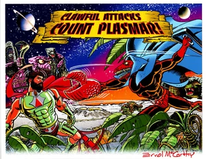 MASTERS OF THE UNIVERSE "Clawful Attacks Count Plasmar!" SIGNED Print E McCarthy - Picture 1 of 1