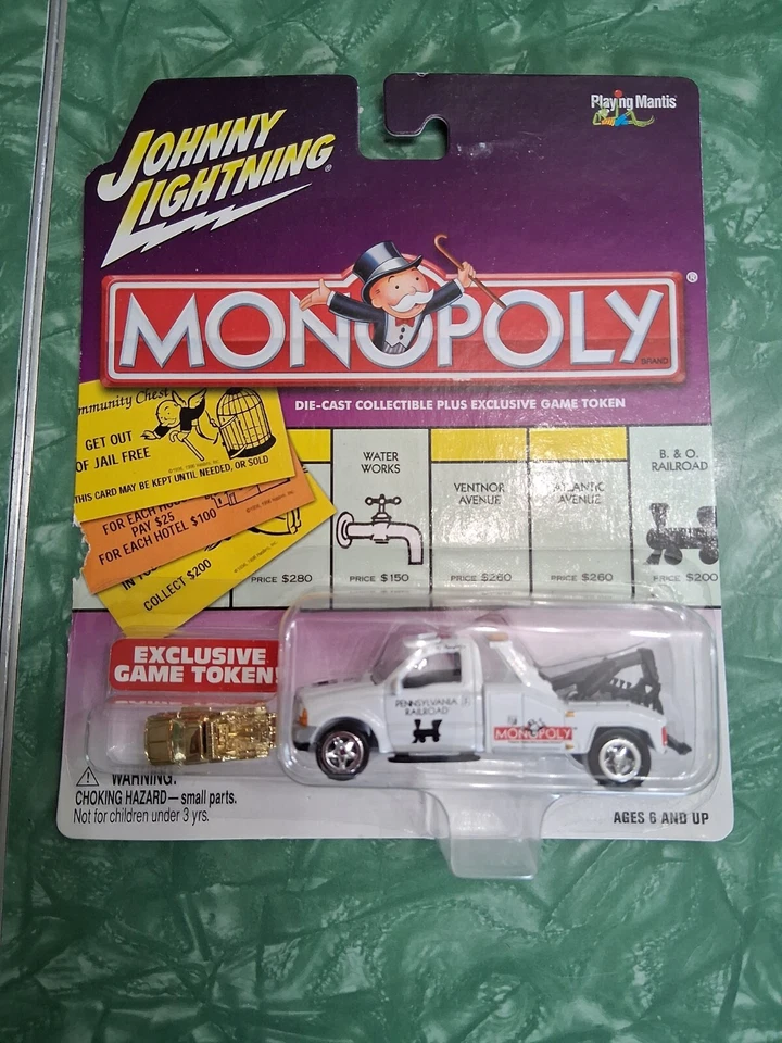 2002 Johnny Lightning Monopoly Pennsylvania Railroad 2000 Ford F450 Tow Truck