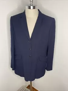 Vintage Talbots Wool navy blue Blazer Sz 14 Jacket 90's 3 Button Lined - Picture 1 of 8