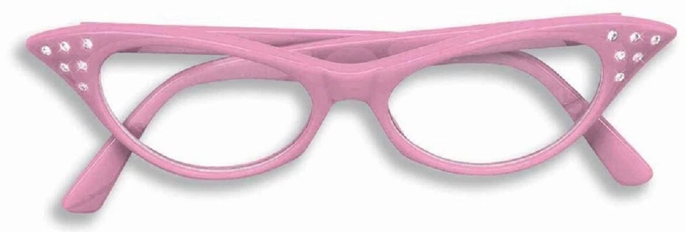 Rhinestone Glasses Cat Eye 50's Sock Hop Halloween Costume Accessory 4 COLORS - Image 1 of 1