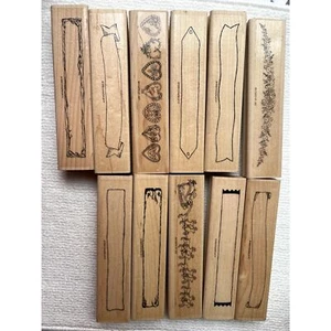 11Pcs/pack STAMPIN UP Vintage Rectangular Stamps Wood Mounted Collection - Picture 1 of 2