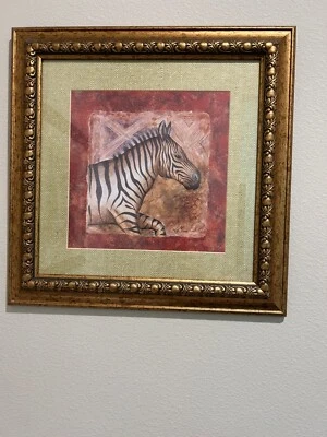 Impresión artística de safari cebra por Terri Cook enmarcada 20 1/2 X 20 1/2 Foto 1 de 2