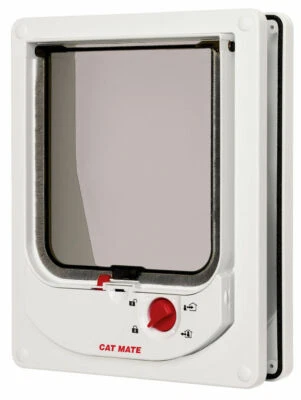 Pet Mate Electromagnetic Cat Flap White 254W 4 Way Lock - Secure - Image 1 of 3