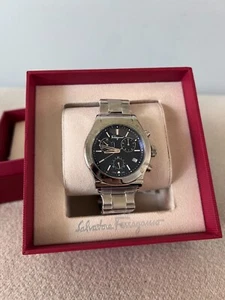 Salvatore Ferragamo 1898 42mm Bracelet Watch - Blue Dial - Stainless Steel - Picture 1 of 5