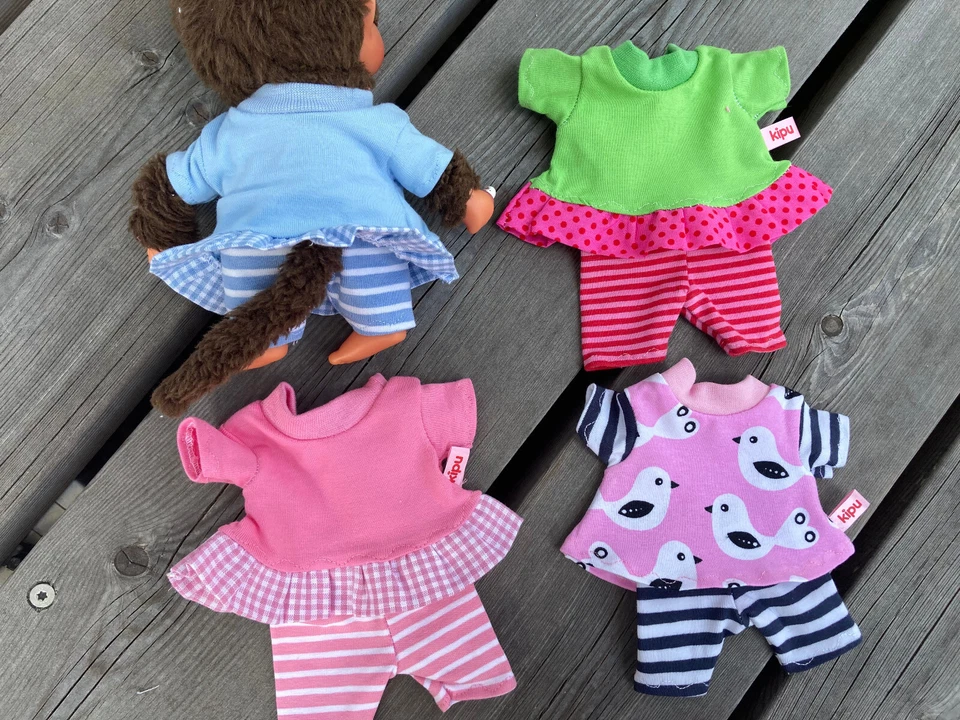 Puppenkleidung Gr. 20 cm für Plüsch Äffchen Teddy Bären Kleid+ Leggings - Bild 1 von 1