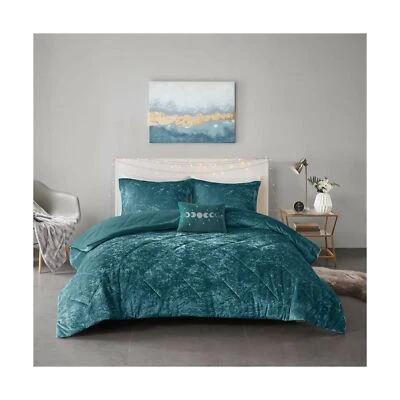 King/Cal King Comforter Set/2 Sham & 1 Decorative Pillow Soft Microfiber Teal - Image 1 of 4