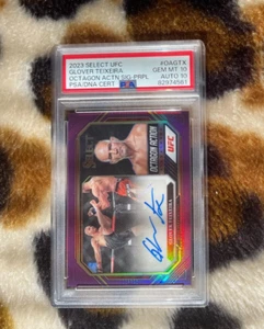 Select UFC Glover Teixeira 2022 Octagon Signatures púrpura Prizm doble grado PSA10 - Imagen 1 de 4