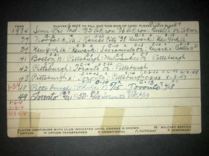 1940 BRAVES: Nick Strincevich, SIGNED (Heilbroner) 3x5, D.2011