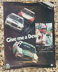 1981 Darrell Waltrip Vintage Mountain Dew Signed 17x22 Photo Poster PSA DNA - Picture 1 of 5