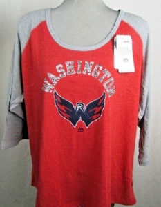 Washington Capitals NHL Women's Raglan 3/4 Sleeve Tee Distress Logo - Bild 1 von 11