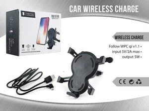 x Supporto Auto Con Ricarica Fast Wireless Qi 2A Caricabatteria Smartphone mar - Foto 1 di 1