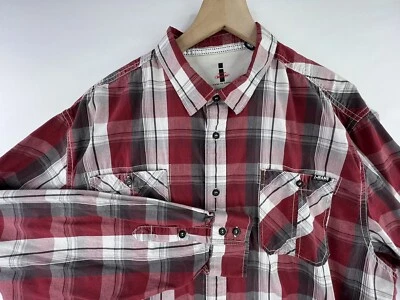 JEANS BY BUFFALO Mens Sz XLT Casual Long Sleeve Plaid Button Up Shirt - Image 1 of 4