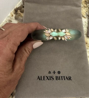 100% Authentic Alexis Bittar Desert Jasmine Lucite, Crystal, Stone Bracelet $295 - Image 1 of 4