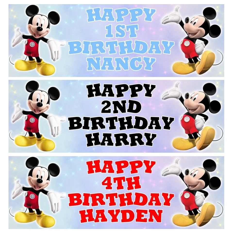 Banners personalizados de aniversário Mickey Mouse - Banners do Mickey Mouse - Disney D2 - Imagem 1 de 1