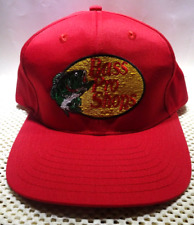 BASS PRO SHOPS Hat Adjustable Snap Back Baseball Cap Red VGUC