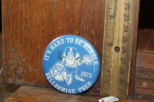 Vintage 1975 Football Pinback Button pin Bellarmine Prep Tacoma, Washington - Picture 1 of 3