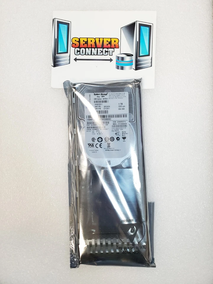 -- NEW IN BAG-- 00Y2511 IBM 1TB 7200RPM 6G SAS HARD DRIVE 00Y2434 - Image 1 of 1