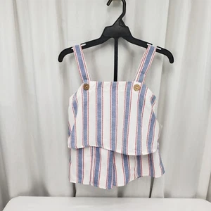 2 pc Girls Shorts Set Top and Shorts with Stars Love Squared Girls Size 8  - Picture 1 of 8