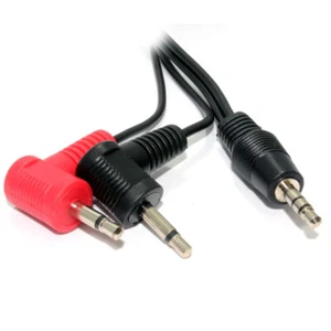 Enchufe conector estéreo de 3,5 mm a dos enchufes RA mono Jack de 3,5 mm para auriculares de 1 m - Imagen 1 de 2