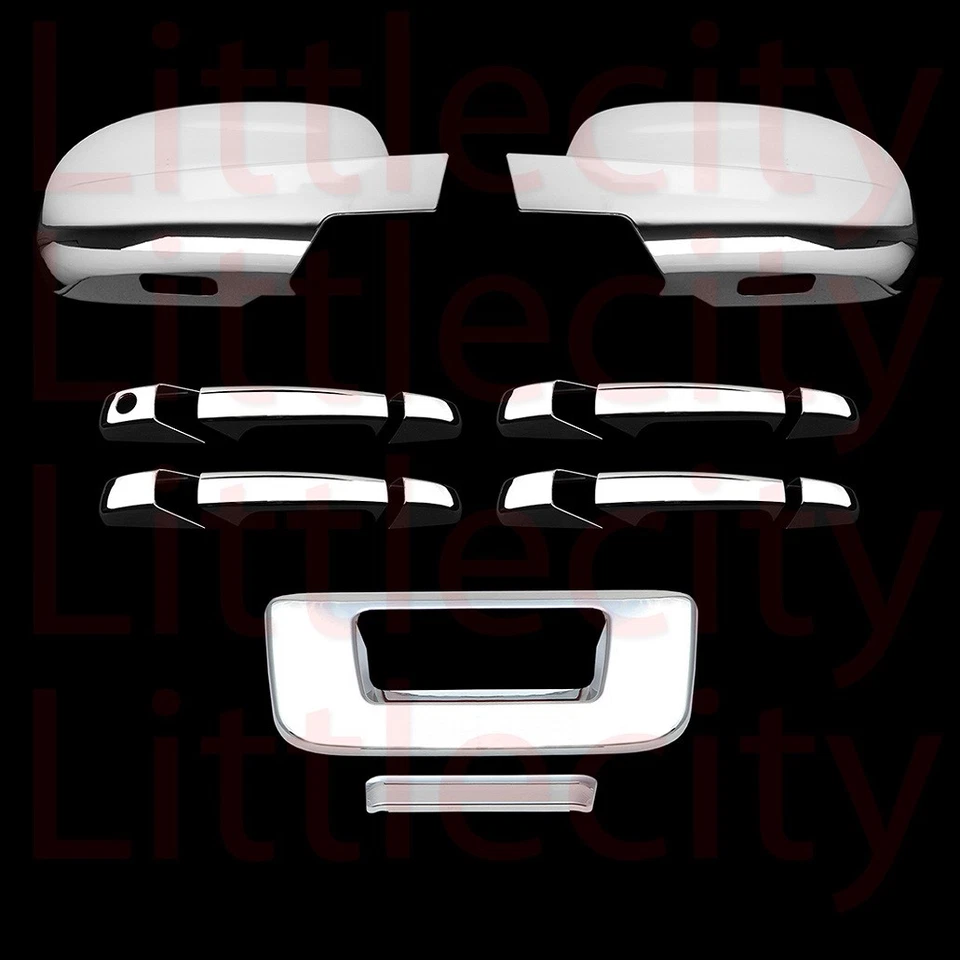 For 07~12 13 Silverado GMC Sierra Chrome Door Handle Full Mirror Tailgate Cover - Image 1 of 1