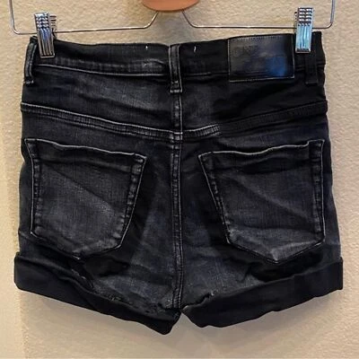 Pantalones Cortos de Jean ONE X ONETEASPOON Harlets Elastizados Gris Oscuro Negro Tiro Alto Talla 25 Foto 1 de 4