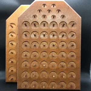 Portaoggetti vintage 2 bobine filettate da parete 51 pioli ciascuno - Foto 1 di 15