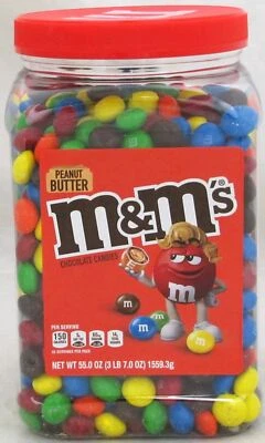PEANUT BUTTER M&M's 55 oz Chocolate Candies M & Ms JUMBO - Image 1 of 4