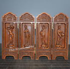 Antique Wood Carving Collection Rosewood, Four Beautiful Women Four Open Boxes
